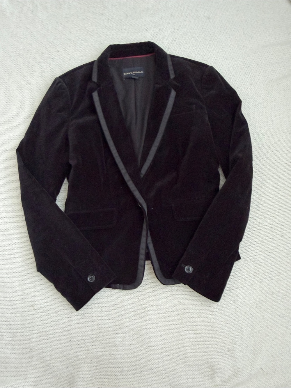 Banana Republic Cotton Velvet Blazer Black Size 4